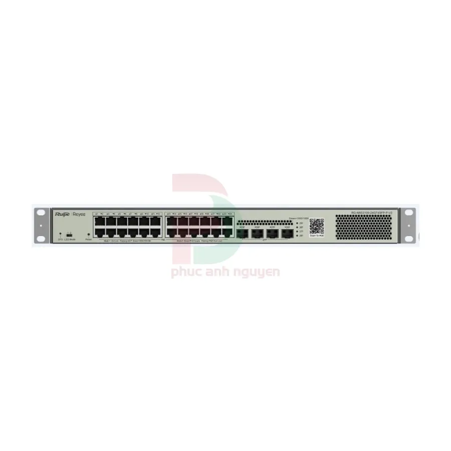 Layer 2 Smart Managed PoE Switch 24 Cổng 10/100/1000BASE-T Ruijie RG-NBS3100-24GT4SFP-P-V2 Layer 2 Smart Managed PoE Switch 24 Cổng 10/100/1000BASE-T Ruijie RG-NBS3100-24GT4SFP-P-V2