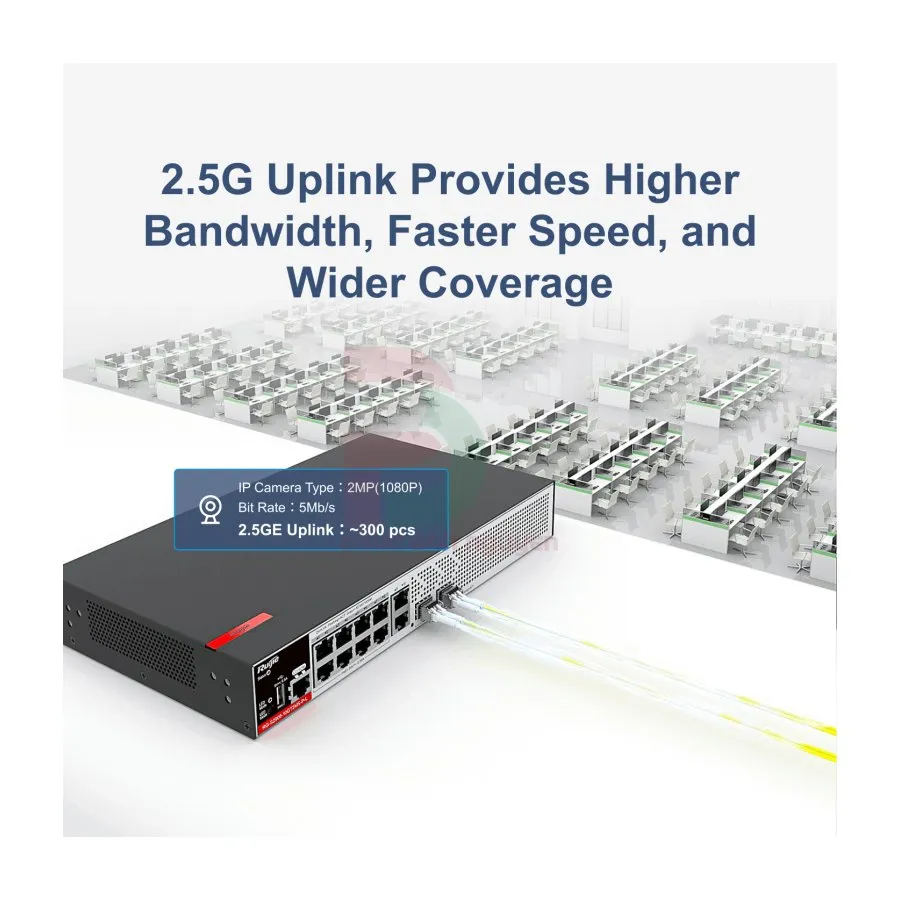 10-port 10/100/1000BASE-T PoE+2-port 2.5GE/1GE SFP Ruijie RG-S2915-10GT2MS-P-L