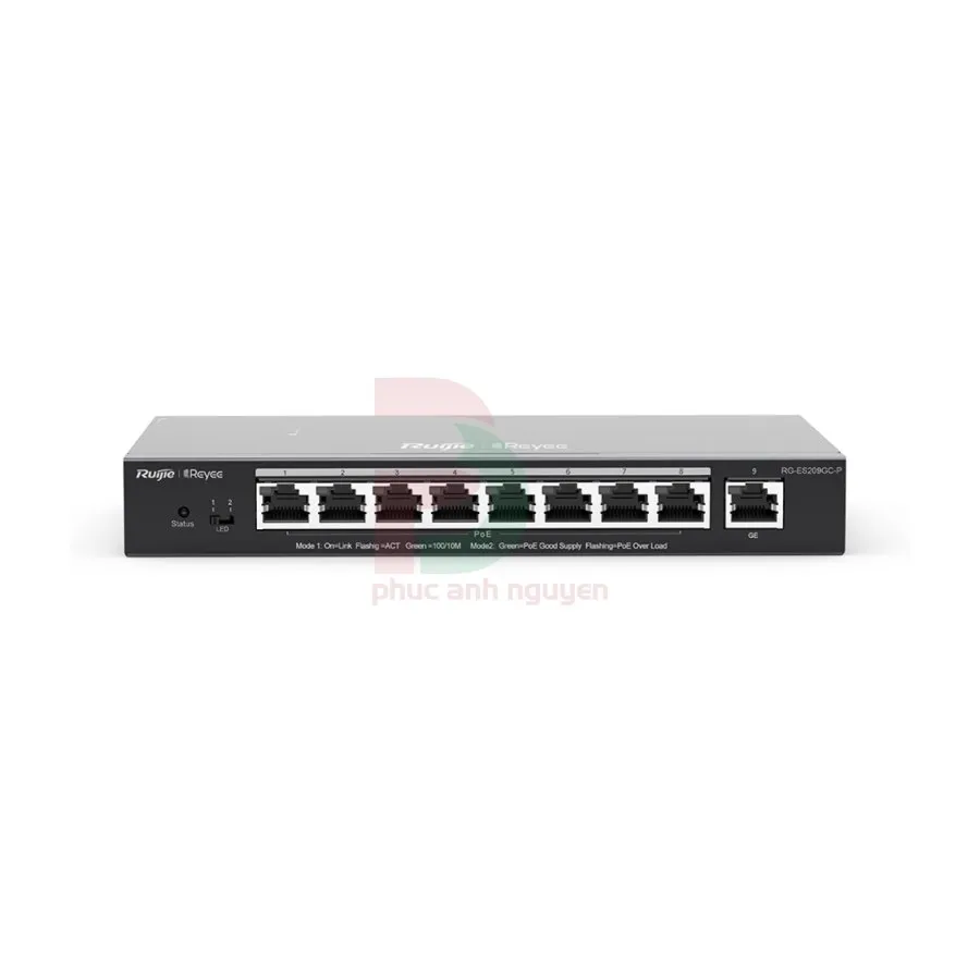 Switch PoE 9 cổng Gigabit Ruijie RG-ES209GC-P Switch PoE 9 cổng Gigabit Ruijie RG-ES209GC-P – ảnh 2