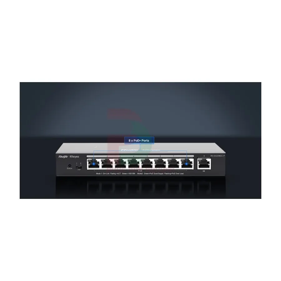 Switch PoE 9 cổng Gigabit Ruijie RG-ES209GC-P