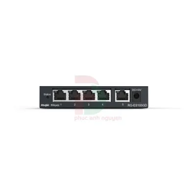 Unmanaged switch 5 cổng 10/100/1000 BASE-T Ruijie RG-ES105GD