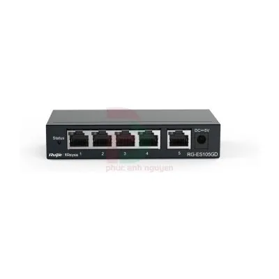 Unmanaged switch 5 cổng 10/100/1000 BASE-T Ruijie RG-ES105GD