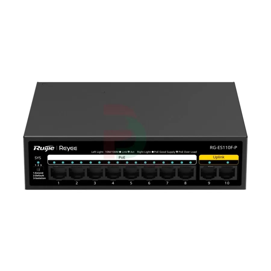 Unmanaged switch 8 cổng 10/100 BASE-T PoE/PoE Ruijie RG-ES110F-P Unmanaged switch 8 cổng 10/100 BASE-T PoE/PoE Ruijie RG-ES110F-P