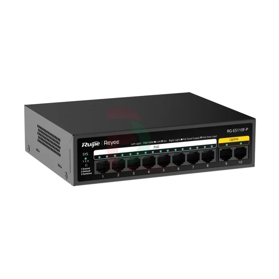 Unmanaged switch 8 cổng 10/100 BASE-T PoE/PoE Ruijie RG-ES110F-P Unmanaged switch 8 cổng 10/100 BASE-T PoE/PoE Ruijie RG-ES110F-P – ảnh 3
