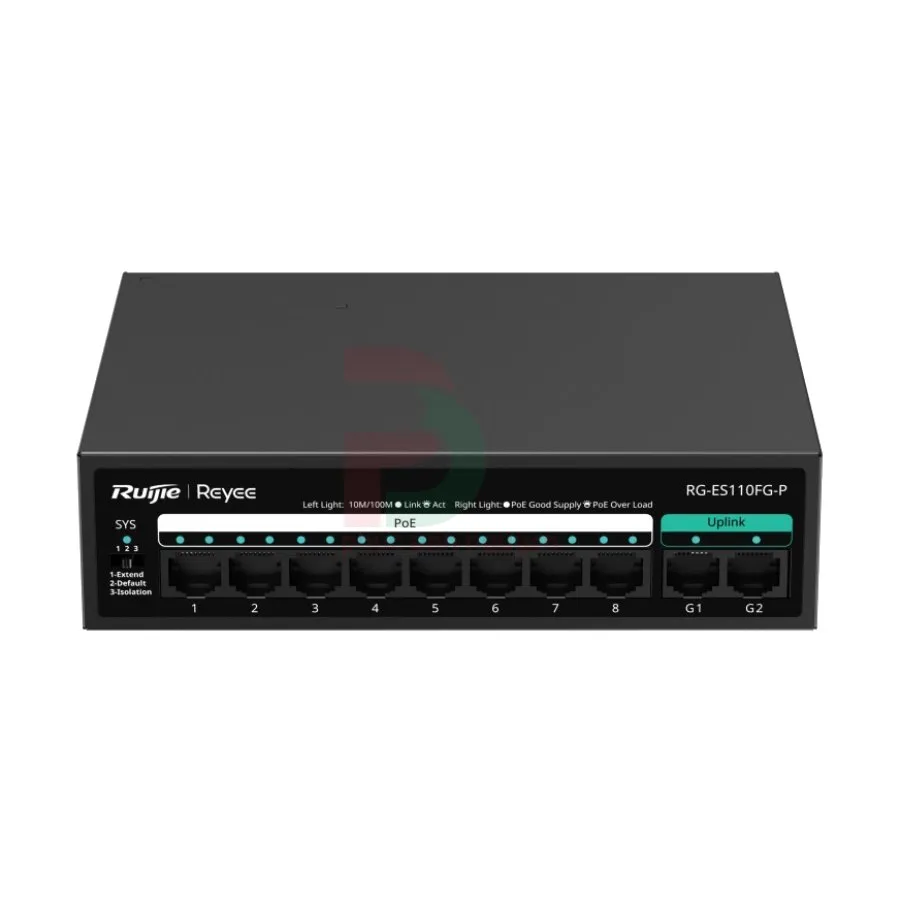 Unmanaged switch 8 cổng 10/100 BASE-T PoE/PoE Ruijie RG-ES110FG-P Unmanaged switch 8 cổng 10/100 BASE-T PoE/PoE Ruijie RG-ES110FG-P
