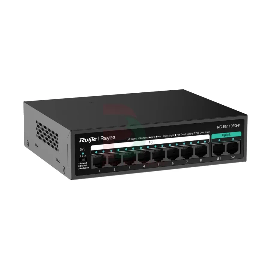 Unmanaged switch 8 cổng 10/100 BASE-T PoE/PoE Ruijie RG-ES110FG-P Unmanaged switch 8 cổng 10/100 BASE-T PoE/PoE Ruijie RG-ES110FG-P – ảnh 2