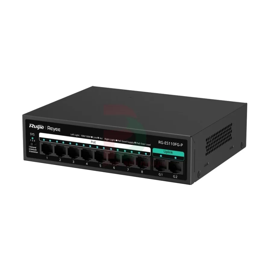 Unmanaged switch 8 cổng 10/100 BASE-T PoE/PoE Ruijie RG-ES110FG-P Unmanaged switch 8 cổng 10/100 BASE-T PoE/PoE Ruijie RG-ES110FG-P – ảnh 3