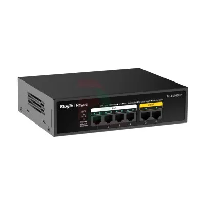 Unmanaged switch 4 cổng 10/100 BASE-T PoE/PoE Ruijie RG-ES106F-P