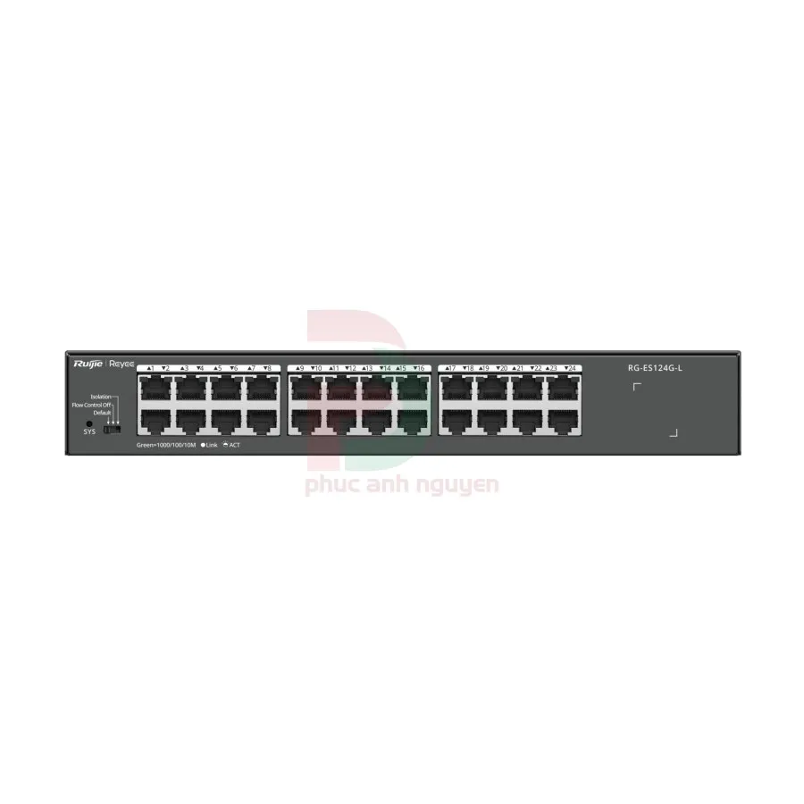 Unmanaged switch 24 cổng 10/100/1000 BASE-T Ruijie RG-ES124G-L Unmanaged switch 24 cổng 10/100/1000 BASE-T Ruijie RG-ES124G-L