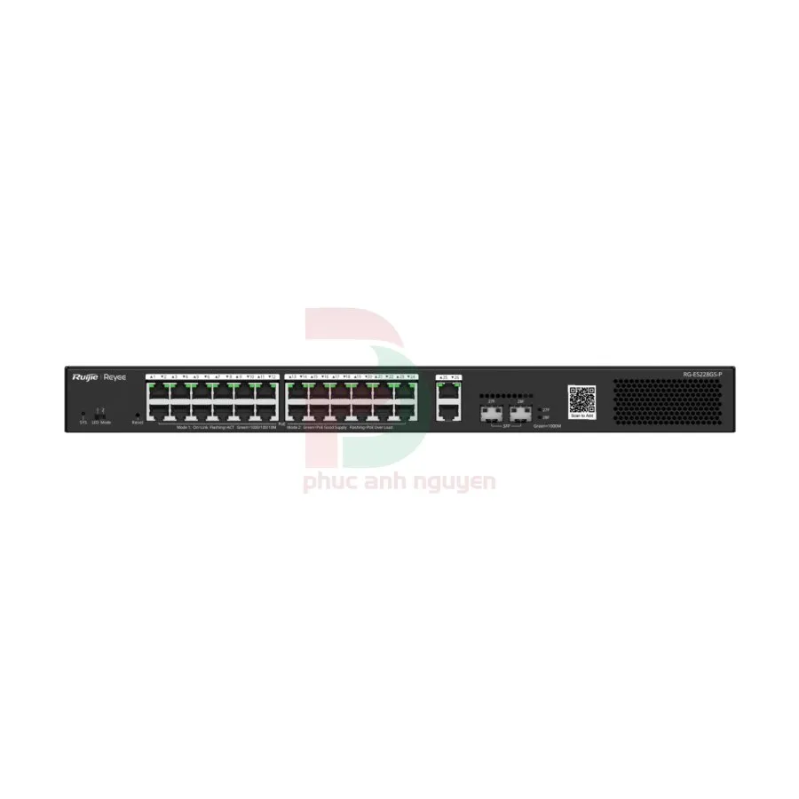 Layer 2 Smart Managed PoE Switch 28 Cổng 10/100/1000BASE-T Ruijie RG-ES228GS-P Layer 2 Smart Managed PoE Switch 28 Cổng 10/100/1000BASE-T Ruijie RG-ES228GS-P