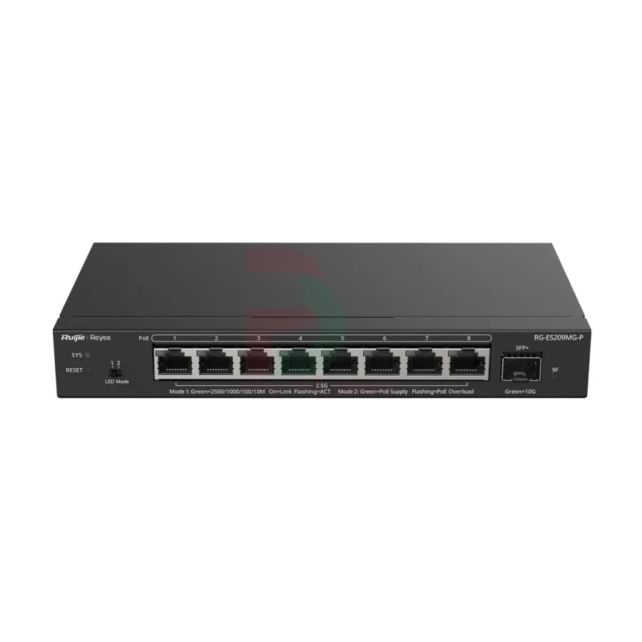 Layer 2 Smart Managed PoE Switch 8 cổng 2.5G Ruijie RG-ES209MG-P Layer 2 Smart Managed PoE Switch 8 cổng 2.5G Ruijie RG-ES209MG-P