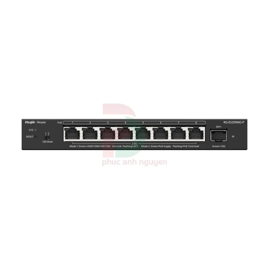 Layer 2 Smart Managed PoE Switch 8 cổng 2.5G Ruijie RG-ES209MG-P Layer 2 Smart Managed PoE Switch 8 cổng 2.5G Ruijie RG-ES209MG-P – ảnh 2
